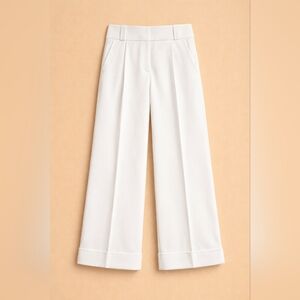 Classic Six New York Beverly White Wide Leg Crop Pants